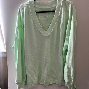 Aerie light Green V-Neck beach Lightweight Sweater